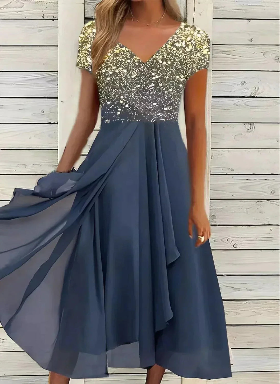 Elegant dress with floral pressure for women | Midi 5
