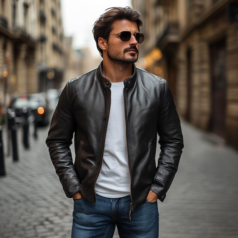 Elegant jacket with collar for men 2