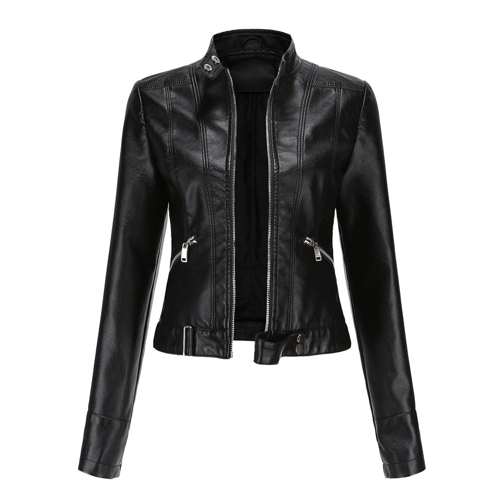 Elegant leather jacket for women 0