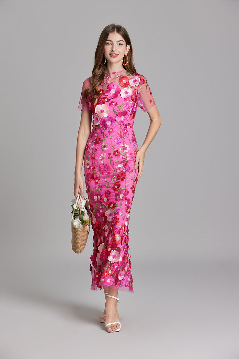 Elegant sleeveless embroidered women's dress | Maxi 2
