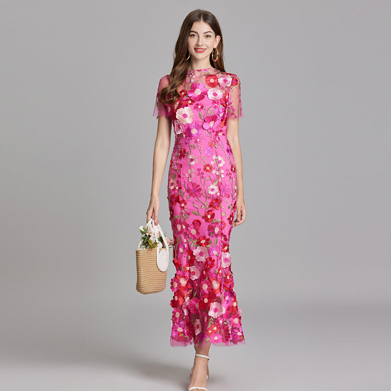 Elegant sleeveless embroidered women's dress | Maxi 3