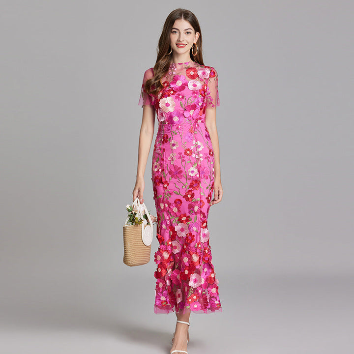 Elegant sleeveless embroidered women's dress | Maxi 3
