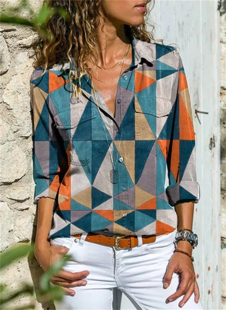 Women's Floral Button-Down Blouse