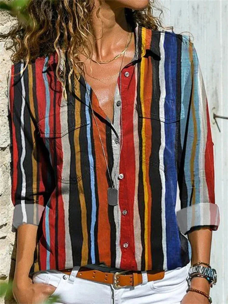 Women's Floral Button-Down Blouse
