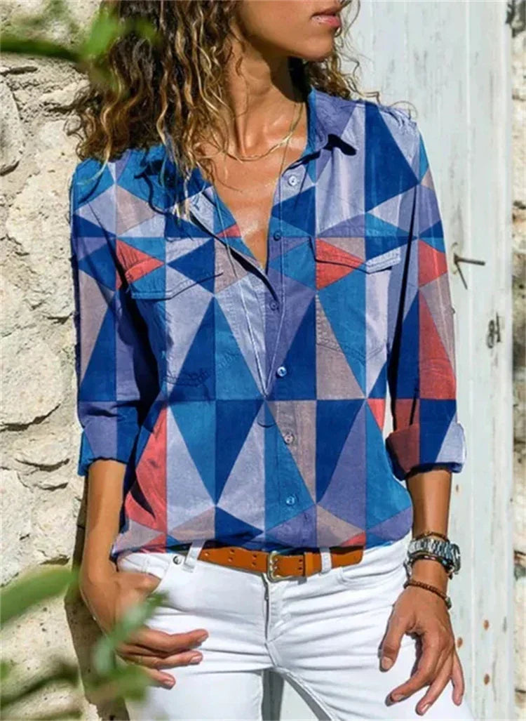 Women's Floral Button-Down Blouse