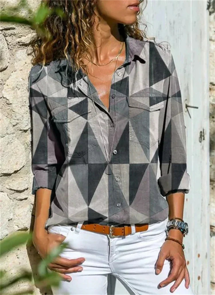Women's Floral Button-Down Blouse