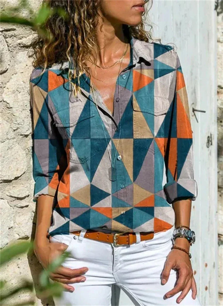 Women's Floral Button-Down Blouse