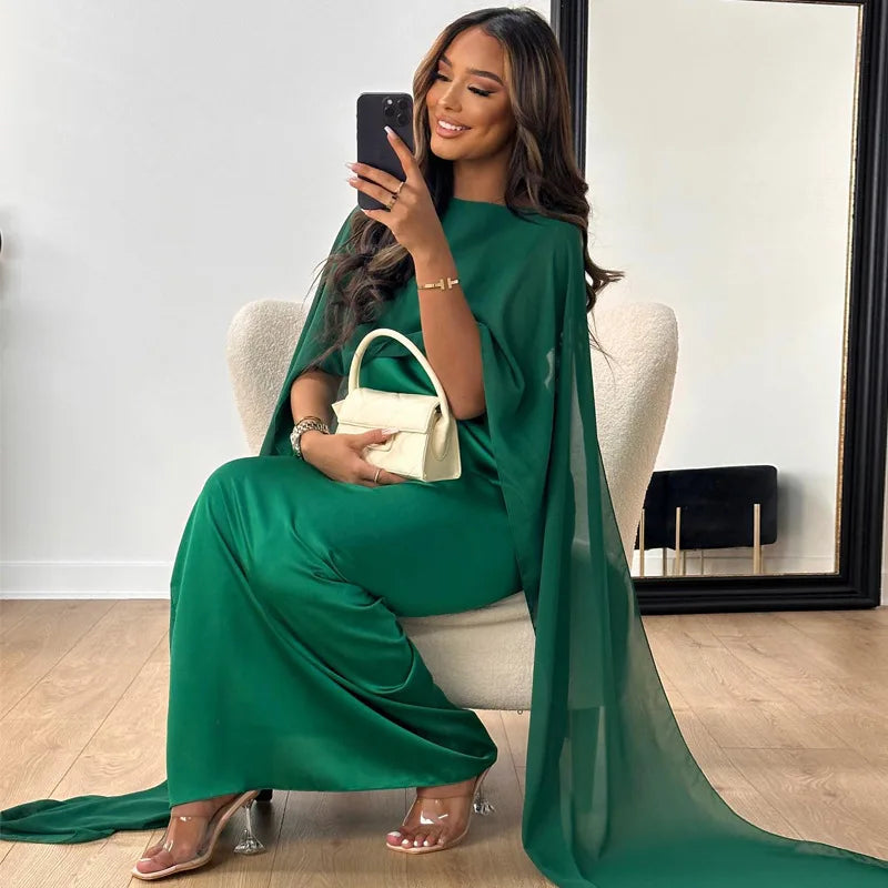 Women’s Maxi Dress with Cape Sleeves | Formal