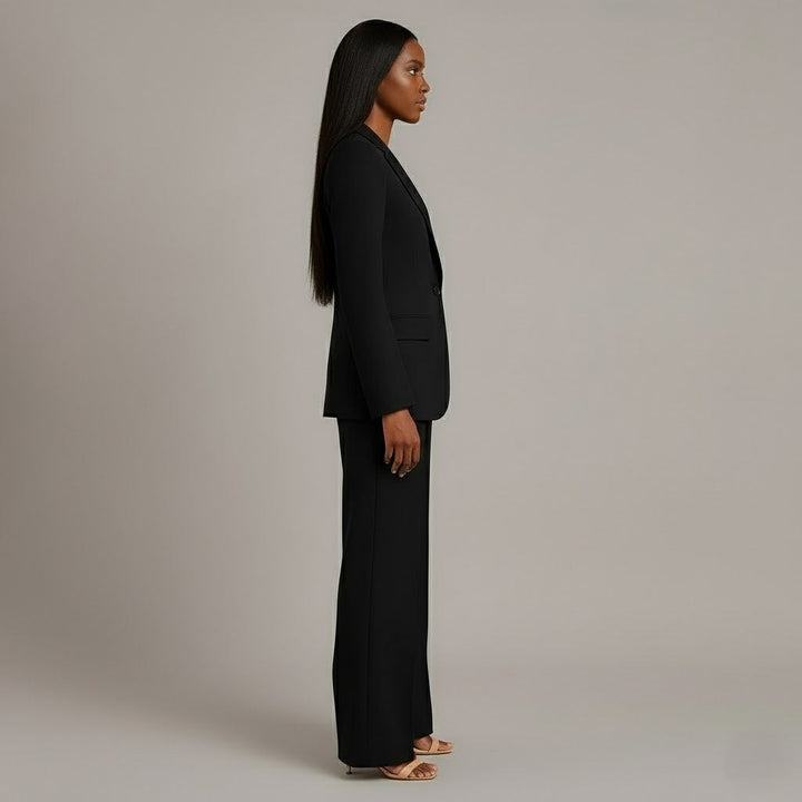 Olive | Women's Suit Set Tailored Blazer and Wide Leg Trousers