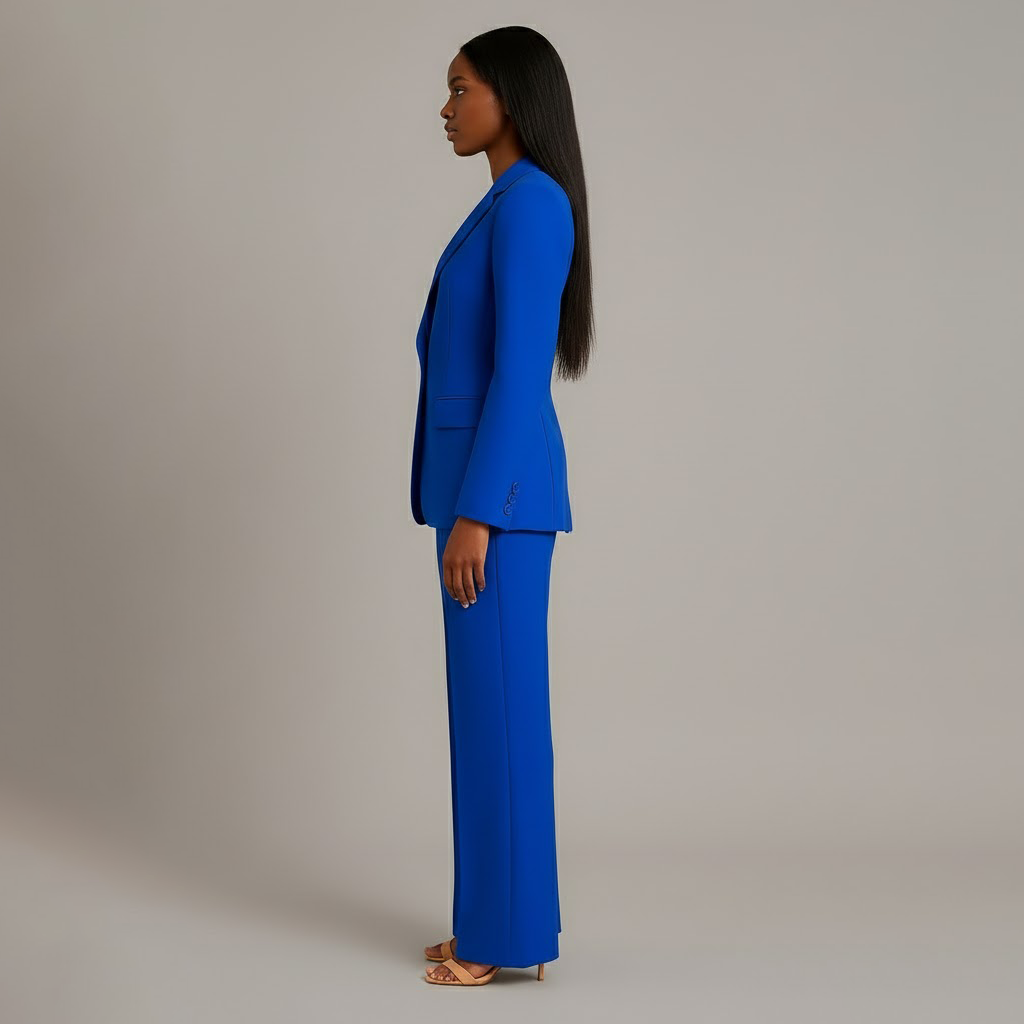 Olive | Women's Suit Set Tailored Blazer and Wide Leg Trousers