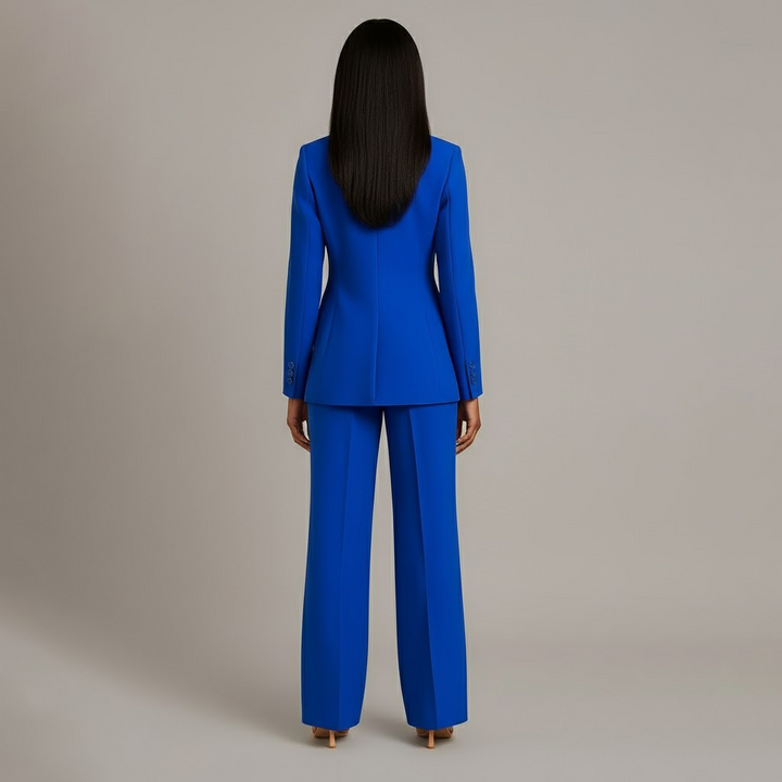 Olive | Women's Suit Set Tailored Blazer and Wide Leg Trousers