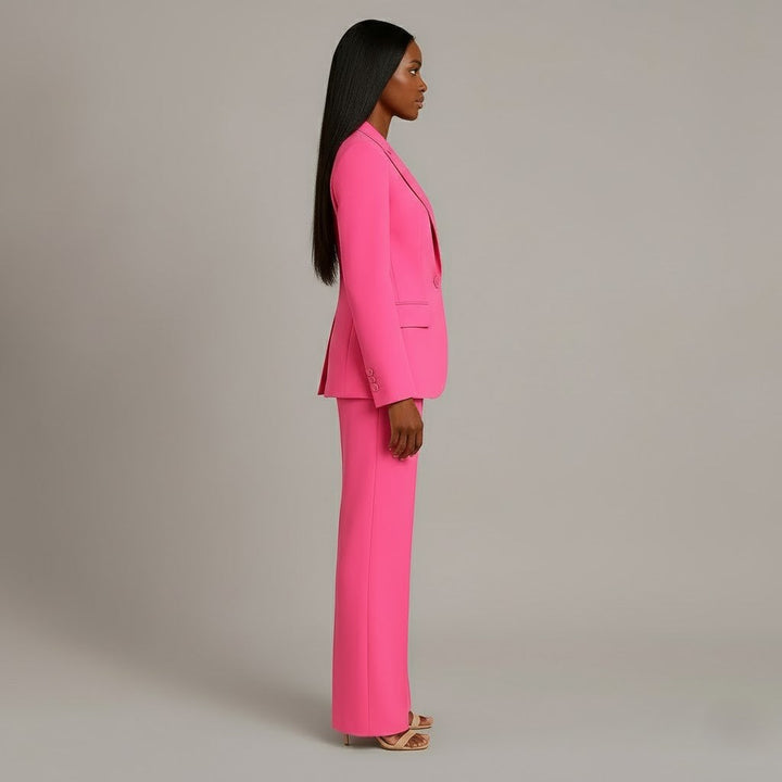 Olive | Women's Suit Set Tailored Blazer and Wide Leg Trousers