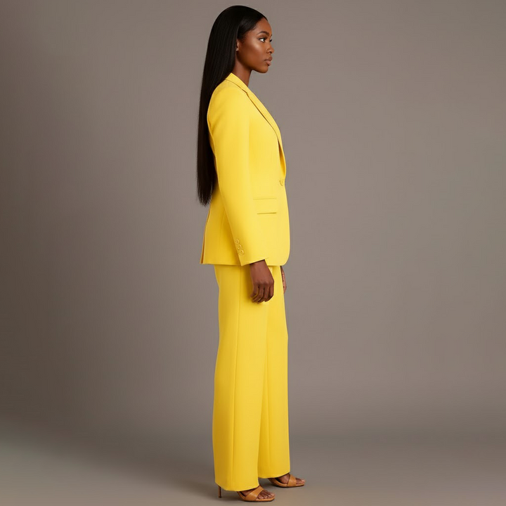 Olive | Women's Suit Set Tailored Blazer and Wide Leg Trousers