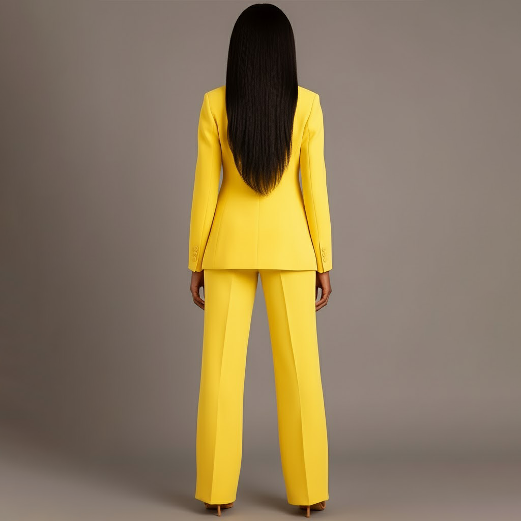 Olive | Women's Suit Set Tailored Blazer and Wide Leg Trousers