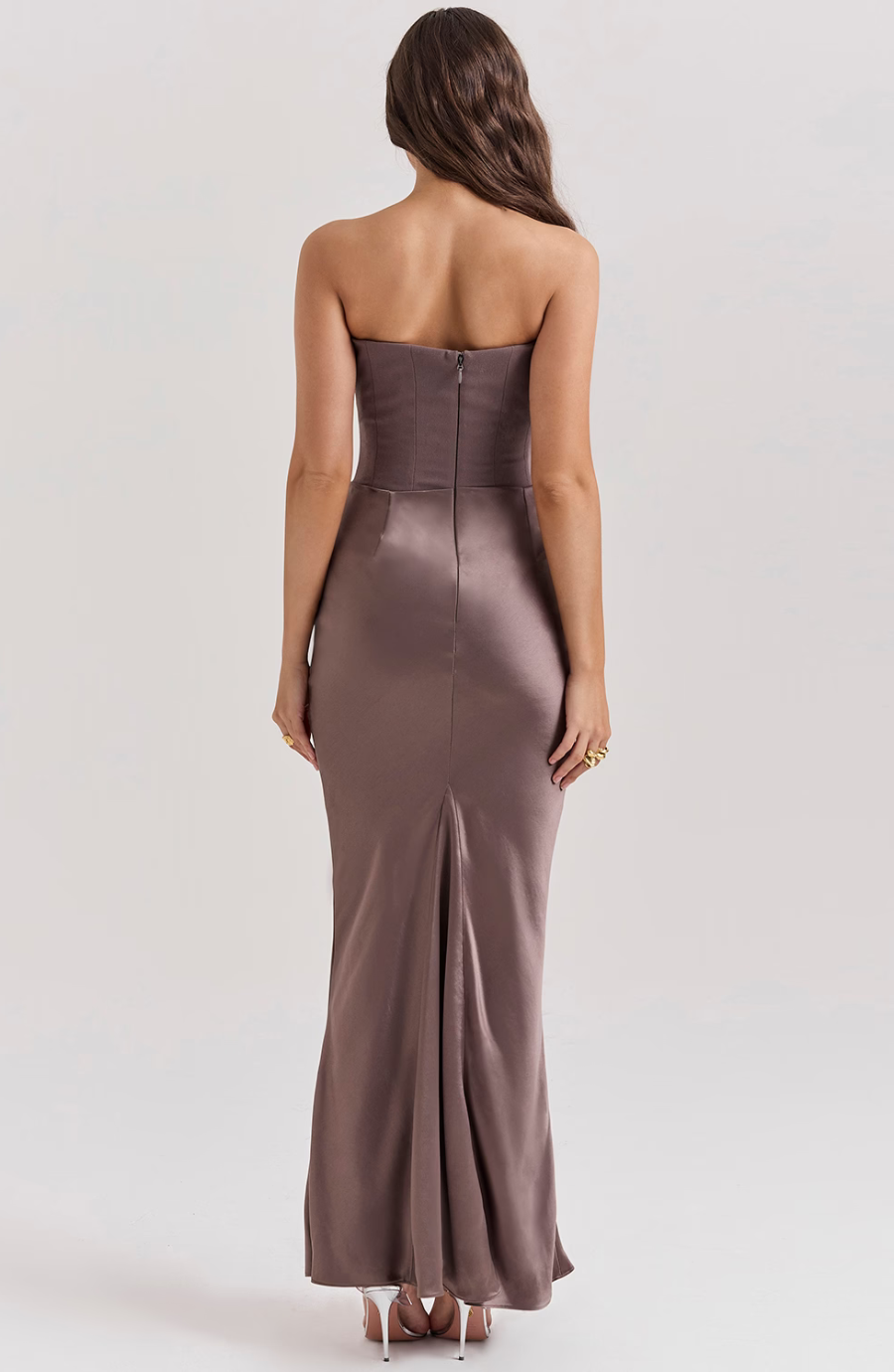Women's Strapless Lace Wedding Maxi Dress