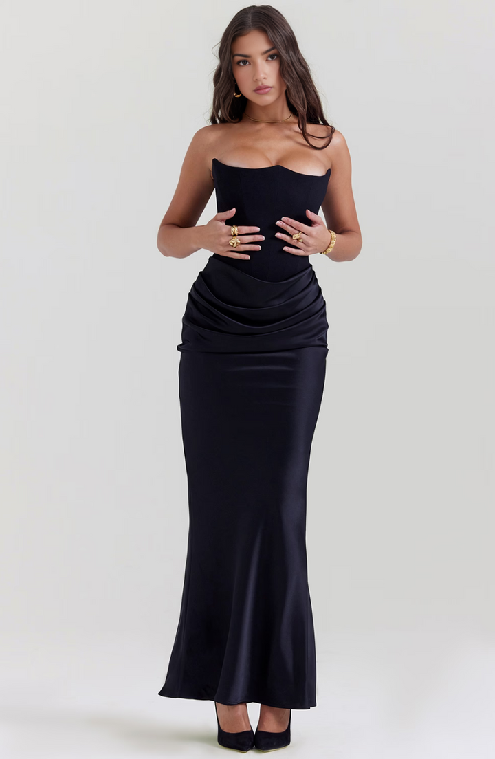 Women's Strapless Lace Wedding Maxi Dress