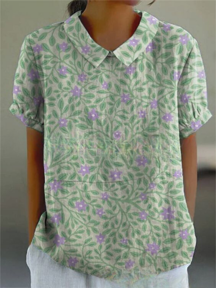 Women's vintage flower pattern blouse | Casual 4