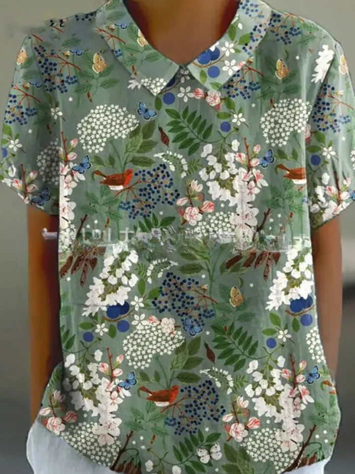 Women's vintage flower pattern blouse | Casual 5