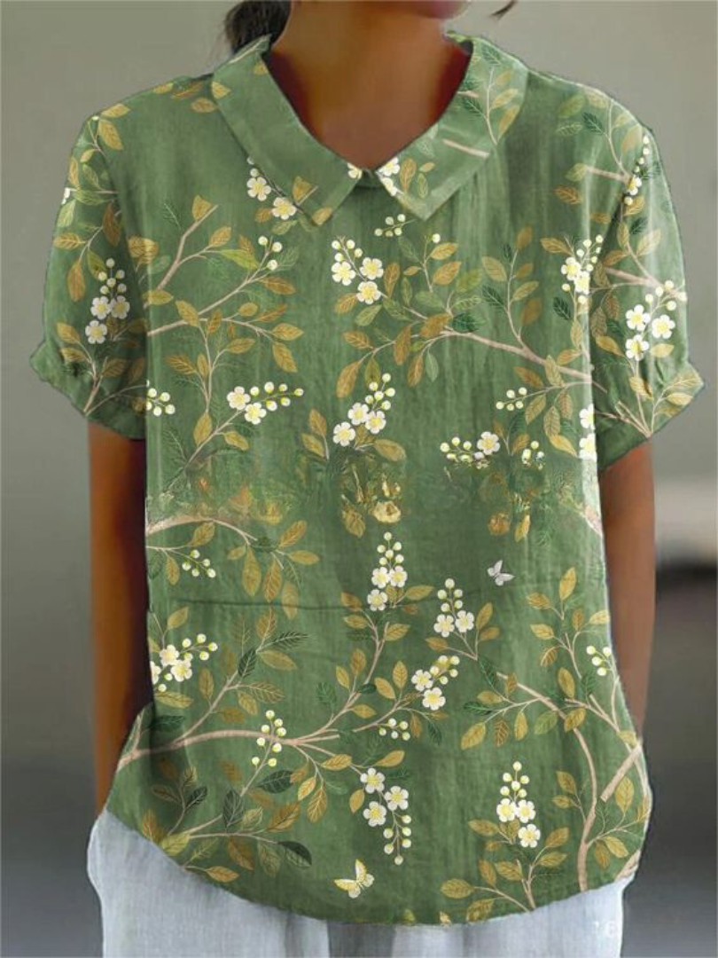Women's vintage flower pattern blouse | Casual 6