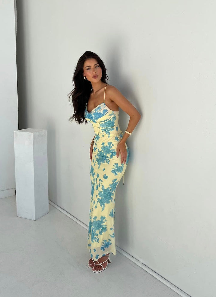 Women's Botanical Wedding Guest Maxi Dress
