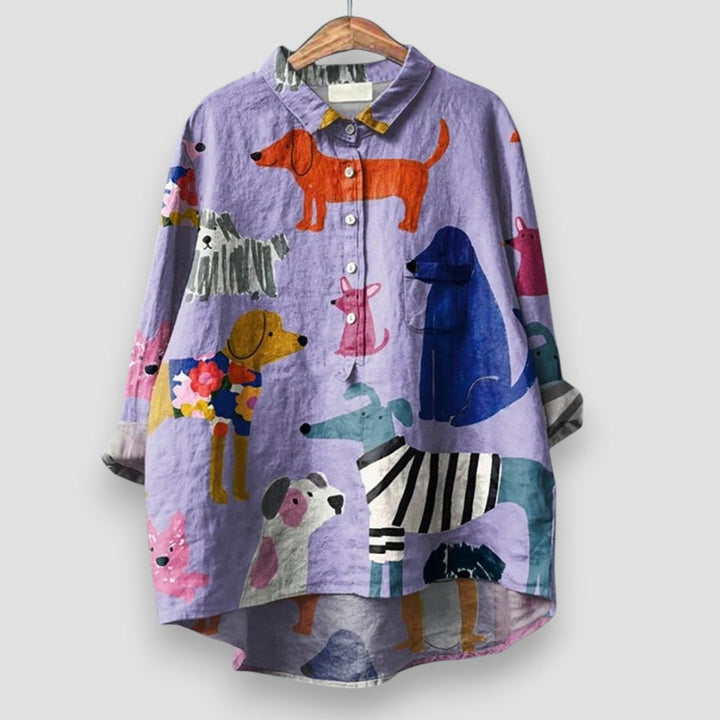 Women's Dog Print Shirt