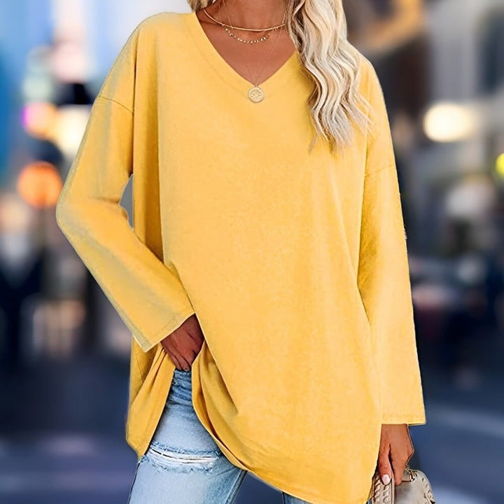 Gisela | Fashionable Langarm-V neckline sweater 0