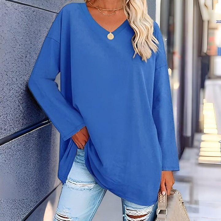 Gisela | Fashionable Langarm-V neckline sweater 1