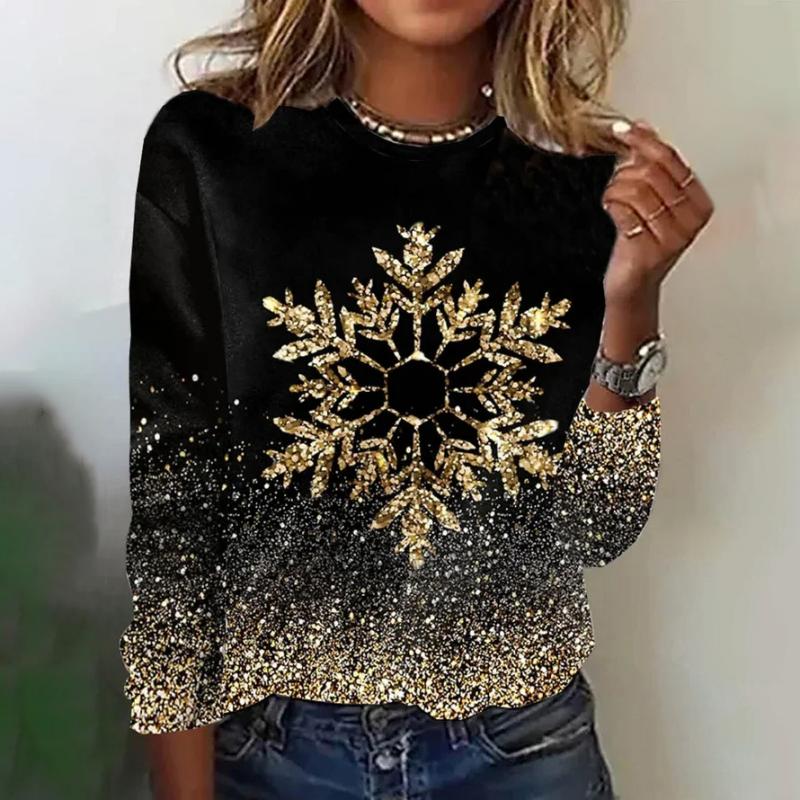Glittering long -sleeved top for women 0