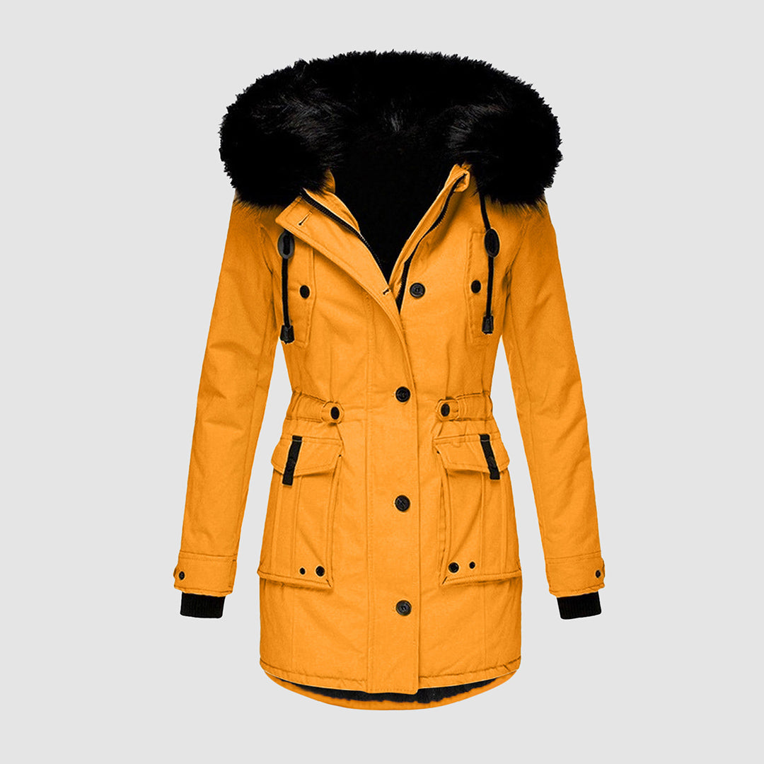 Hooded Winter Jacket with Quilted Design for Women