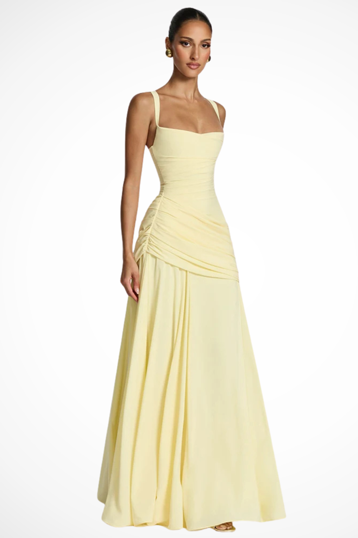Daisy | Wedding Guest Maxi Dress Square Neck A Line