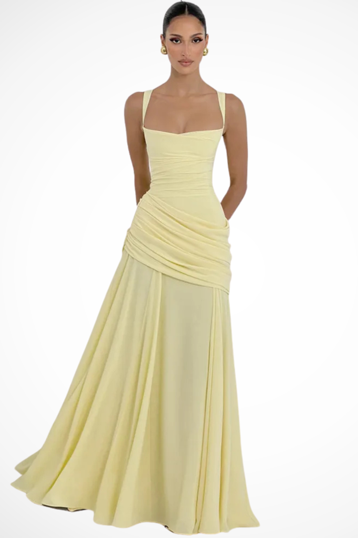 Daisy | Wedding Guest Maxi Dress Square Neck A Line