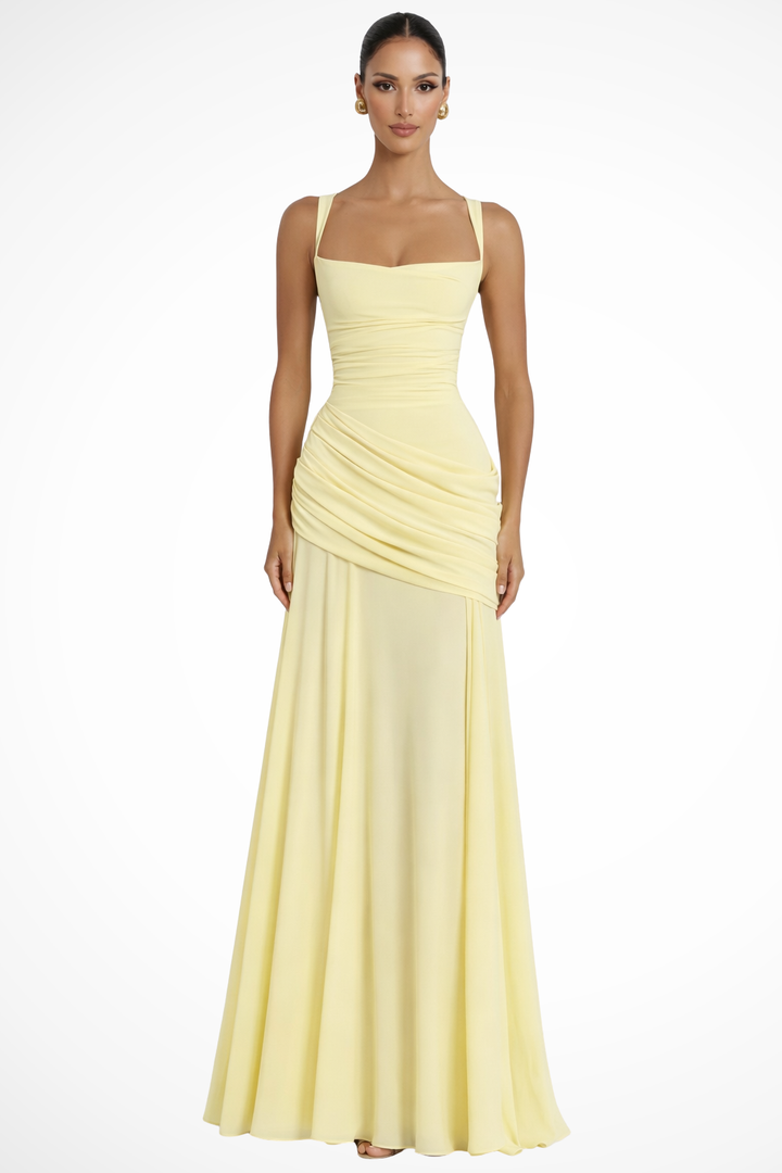 Daisy | Wedding Guest Maxi Dress Square Neck A Line