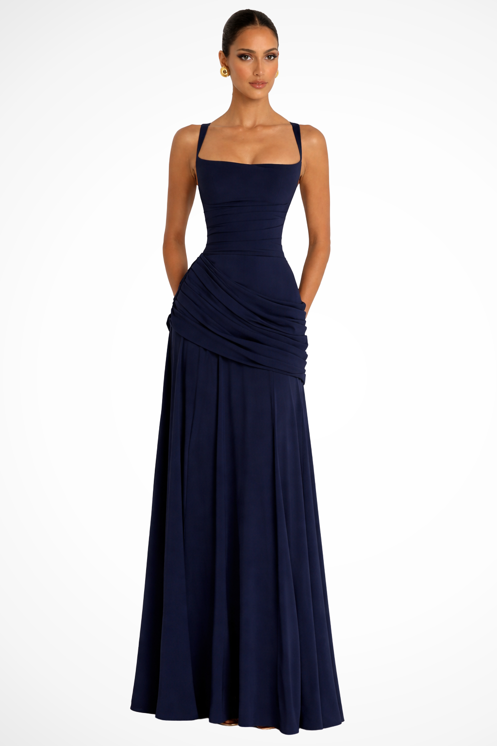 Daisy | Wedding Guest Maxi Dress Square Neck A Line