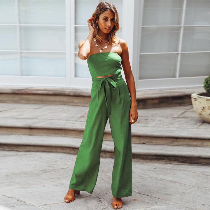 Women's Strapless Wide Leg Jumpsuit