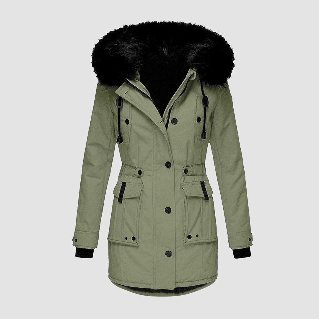 Hooded Winter Jacket with Quilted Design for Women