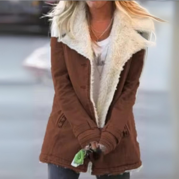 Mid Length Casual Jacket with Structured Design for Women