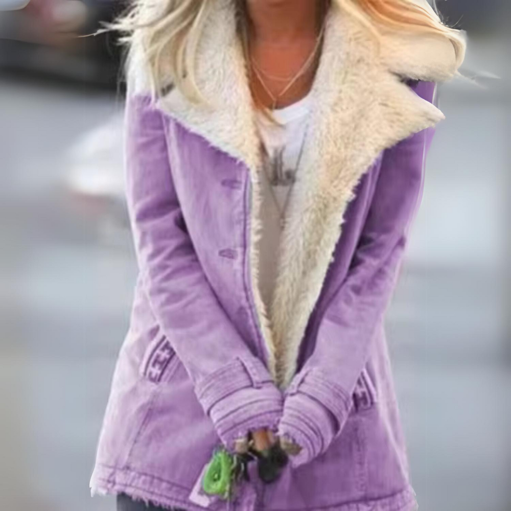 Mid Length Casual Jacket with Structured Design for Women