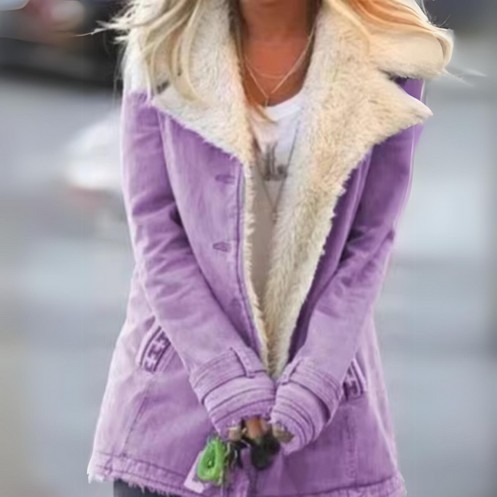 Mid Length Casual Jacket with Structured Design for Women