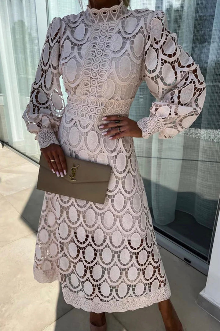 Women's Refined Lace Midi Dress