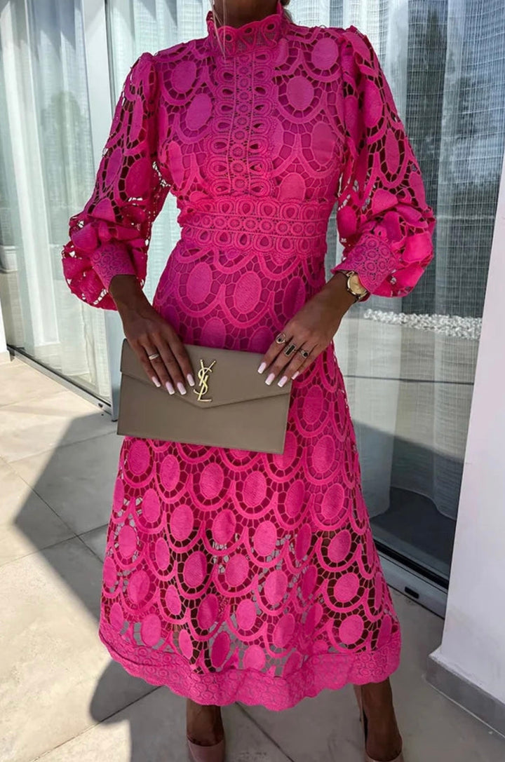 Women's Refined Lace Midi Dress