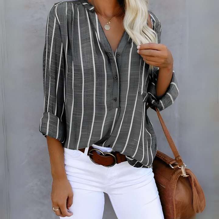 Women’s Striped Blouse | Tie-Front Design