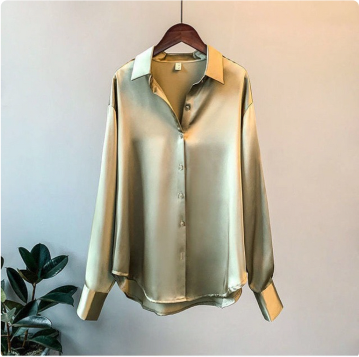 Jenny | Elegant loose satin blouse for ladies 2