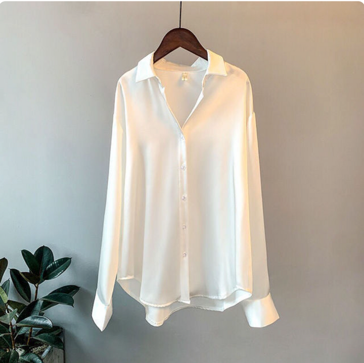 Jenny | Elegant loose satin blouse for ladies 3