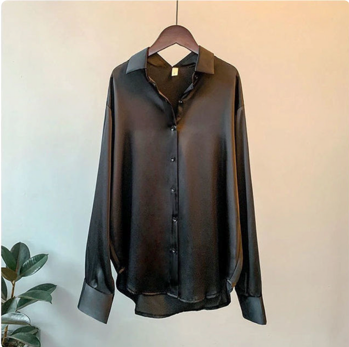 Jenny | Elegant loose satin blouse for ladies 4
