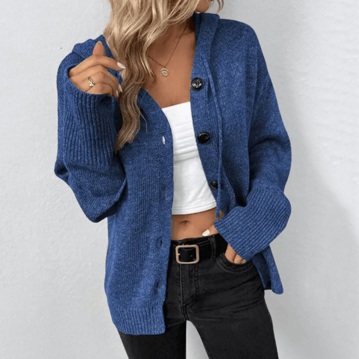 Julie | Ladies knitted warm cardigan | Down button 3