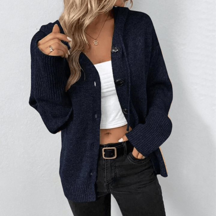 Julie | Ladies knitted warm cardigan | Down button 4