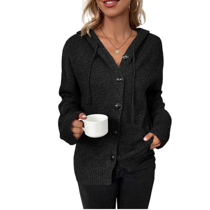 Julie | Ladies knitted warm cardigan | Down button 7