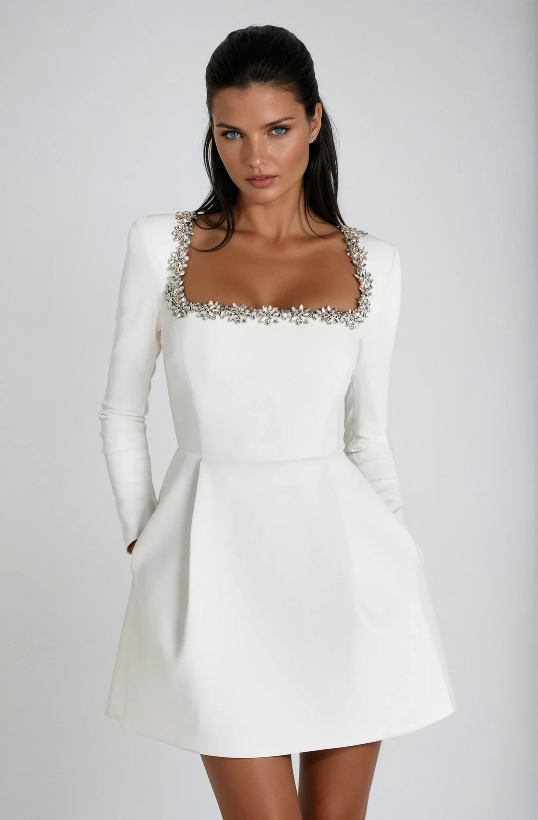 Women's Draped Wedding Mini Dress