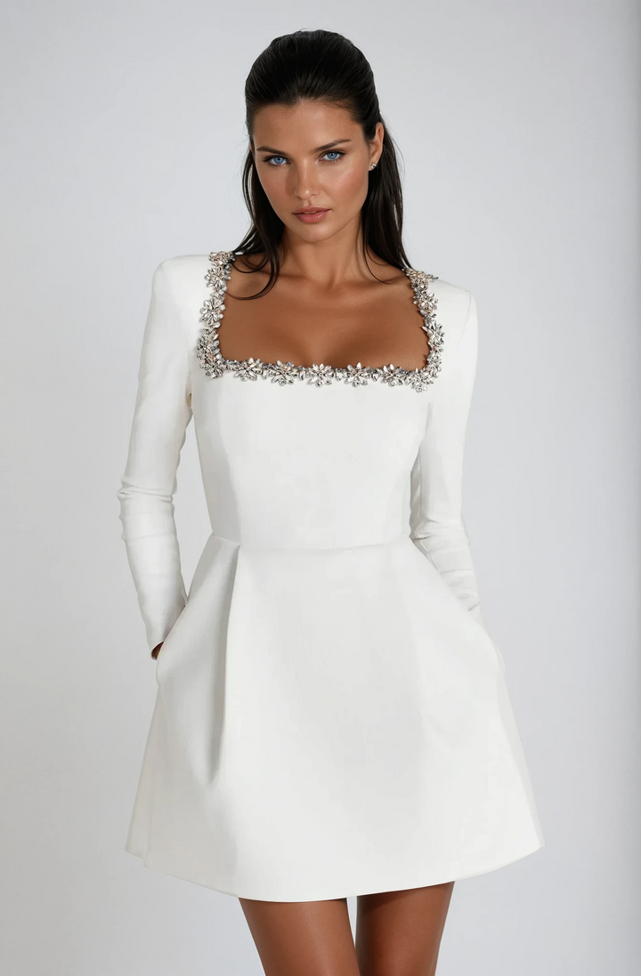 Women's Draped Wedding Mini Dress