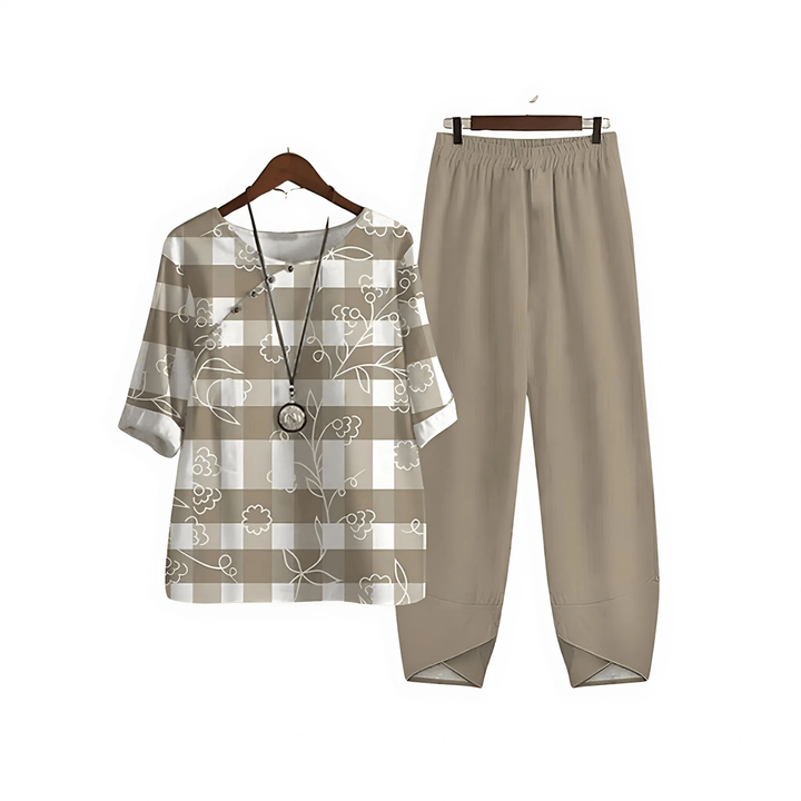 Women’s Printed Blouse and Pants Set | Casual Stylish
